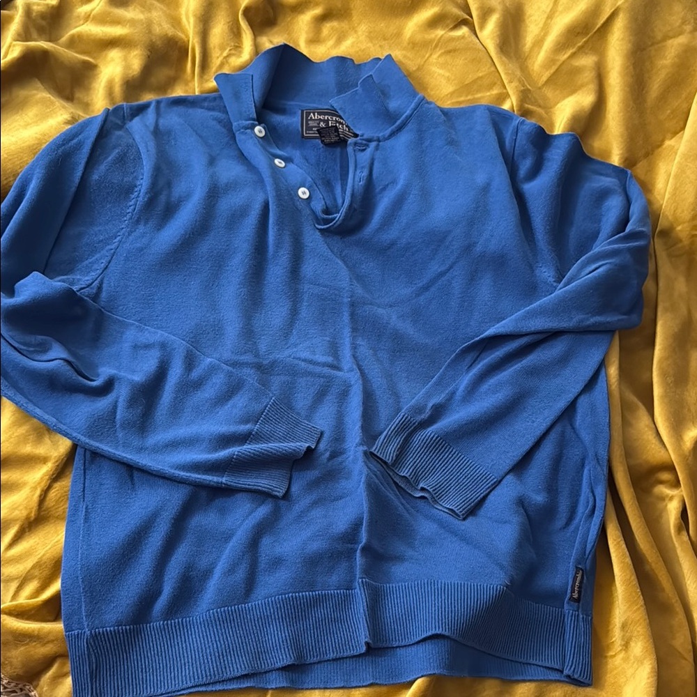 Abercrombie & Fitch Blue LS Sweater Polo